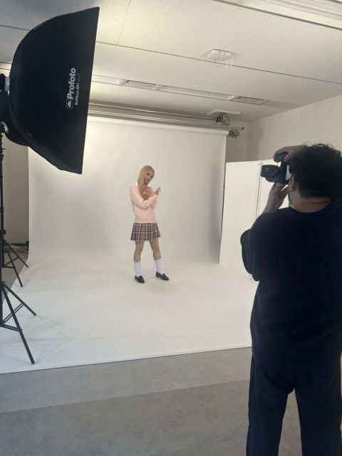 制服コスチュームでの撮影風景1