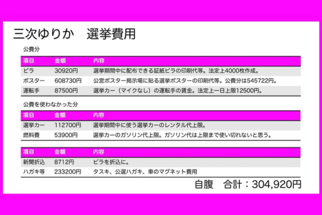 三次ゆりか選挙費用グラフ