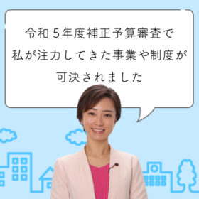 令和５年度補正予算審査で三次ゆりかが注力してきた事案が可決